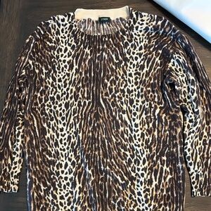 Small J.Crew leopard print/ animal print sweater, Tippi style